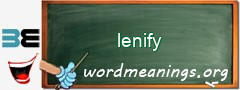 WordMeaning blackboard for lenify